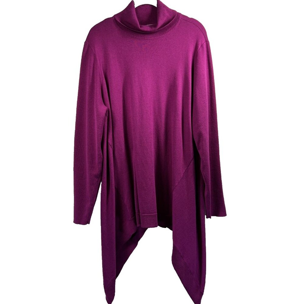 Chicos Women's Sweater Turtleneck XXL Plus Cashmere Blend Turtleneck Long Sleeve